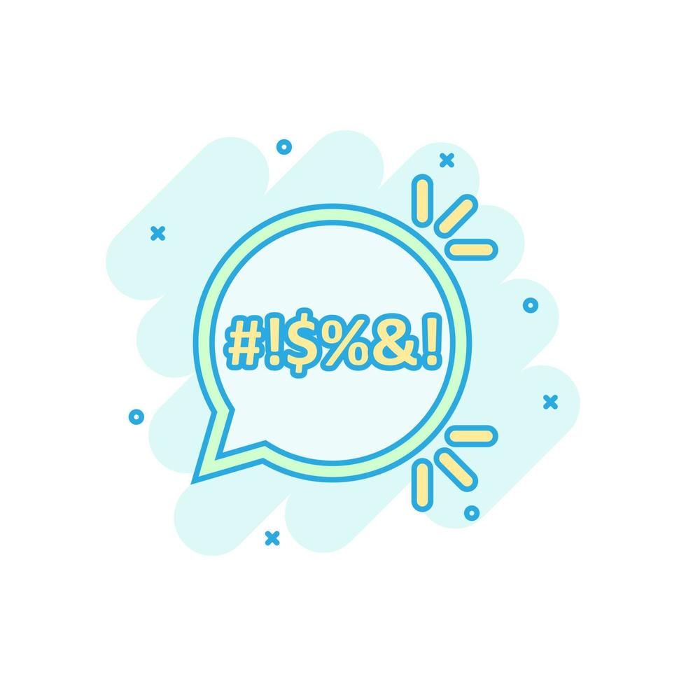 Shout speech bubble icon in comic style. Complain vector cartoon illustration on white isolated background. Angry emotion business concept splash effect.