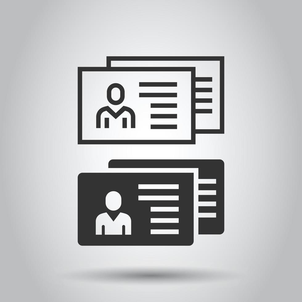 Resume icon in flat style. Contract document vector illustration on white isolated background. Paper notepad business concept.