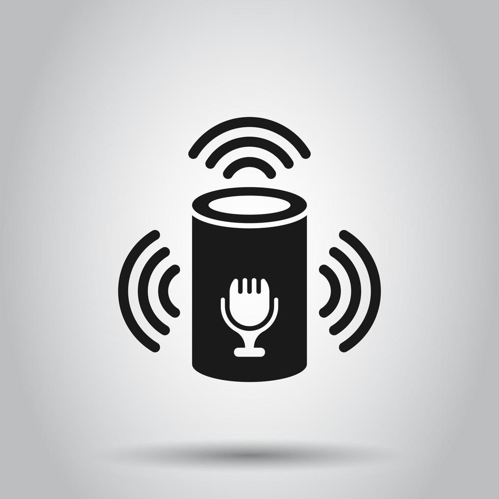 Voice assistant icon in flat style. Smart home assist vector illustration on isolated background. Command center business concept.