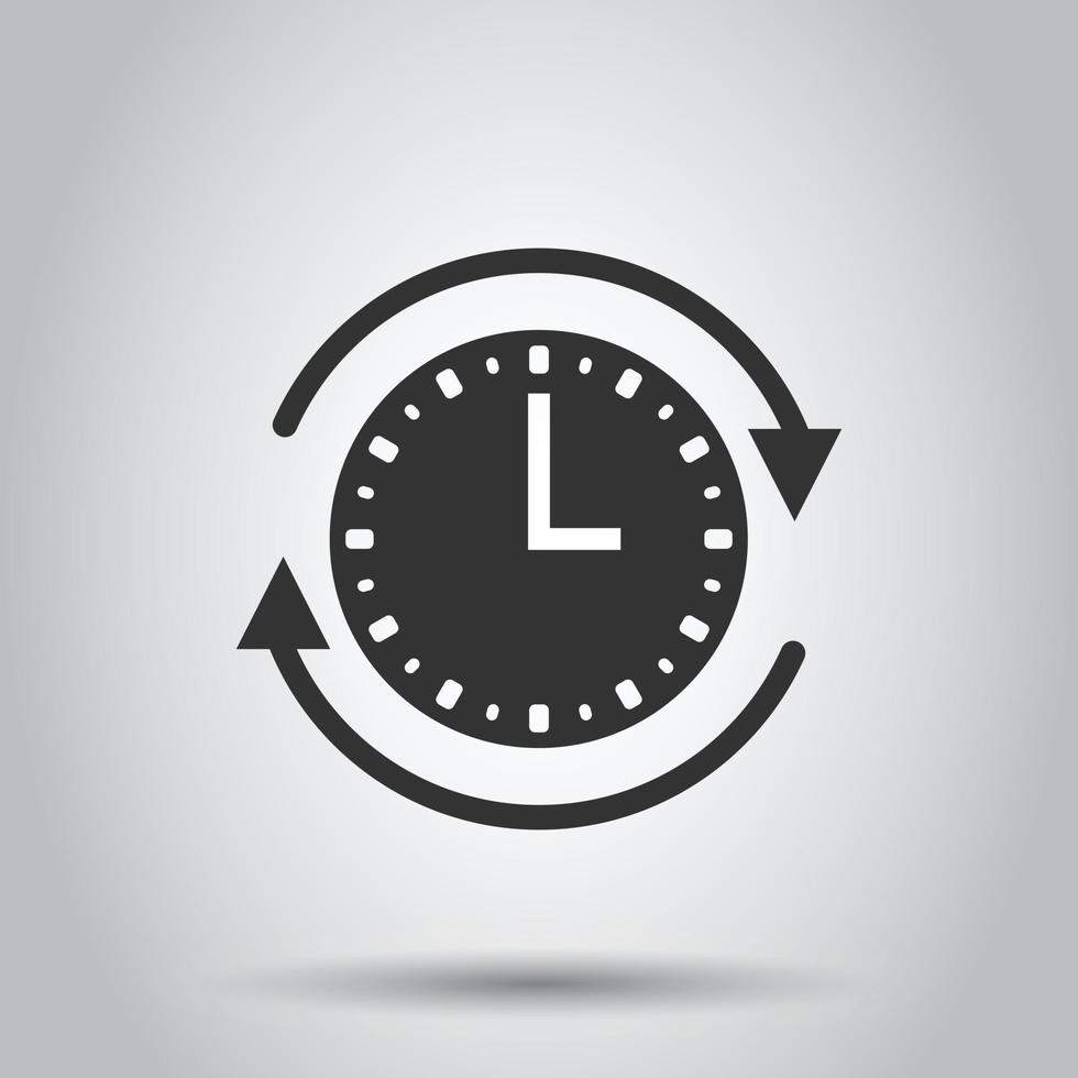 icono de reloj en estilo plano. ver ilustración vectorial sobre fondo blanco aislado. concepto de negocio de temporizador. vector