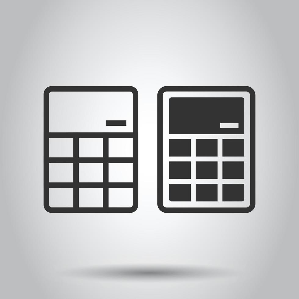 Calculator icon in flat style. Calculate vector illustration on white isolated background. Calculation business concept.