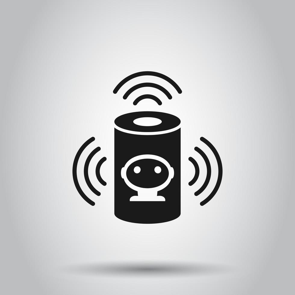 Voice assistant icon in flat style. Smart home assist vector illustration on isolated background. Command center business concept.