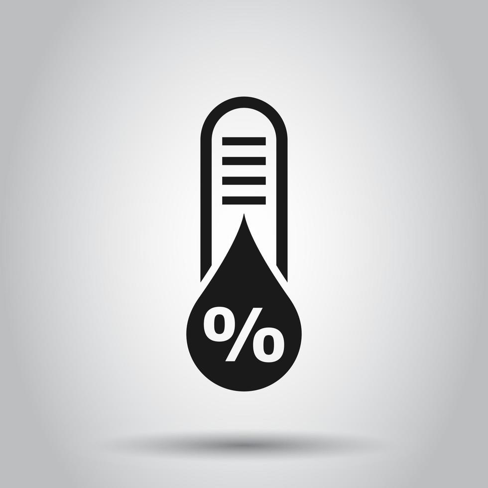 Humidity icon in flat style. Climate vector illustration on isolated background. Temperature forecast business concept.