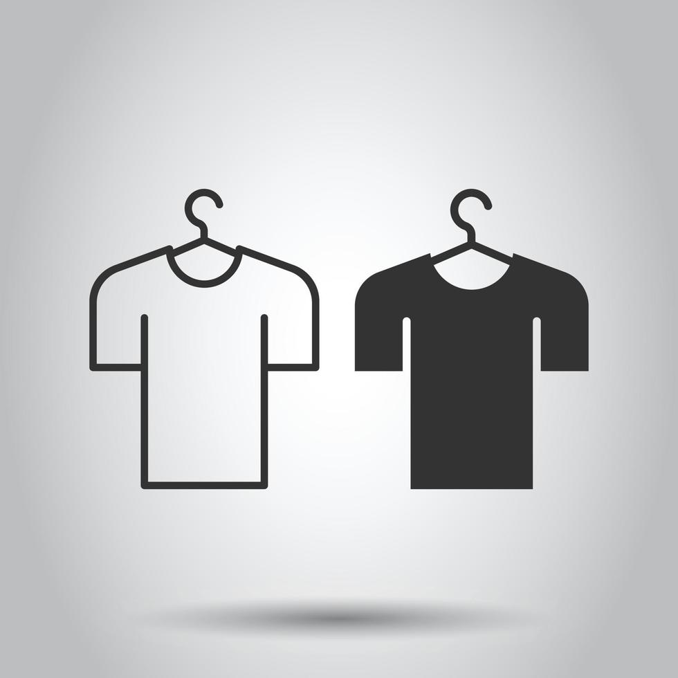 icono de camiseta en estilo plano. ropa casual ilustración vectorial sobre fondo blanco aislado. concepto de negocio de ropa de polo. vector