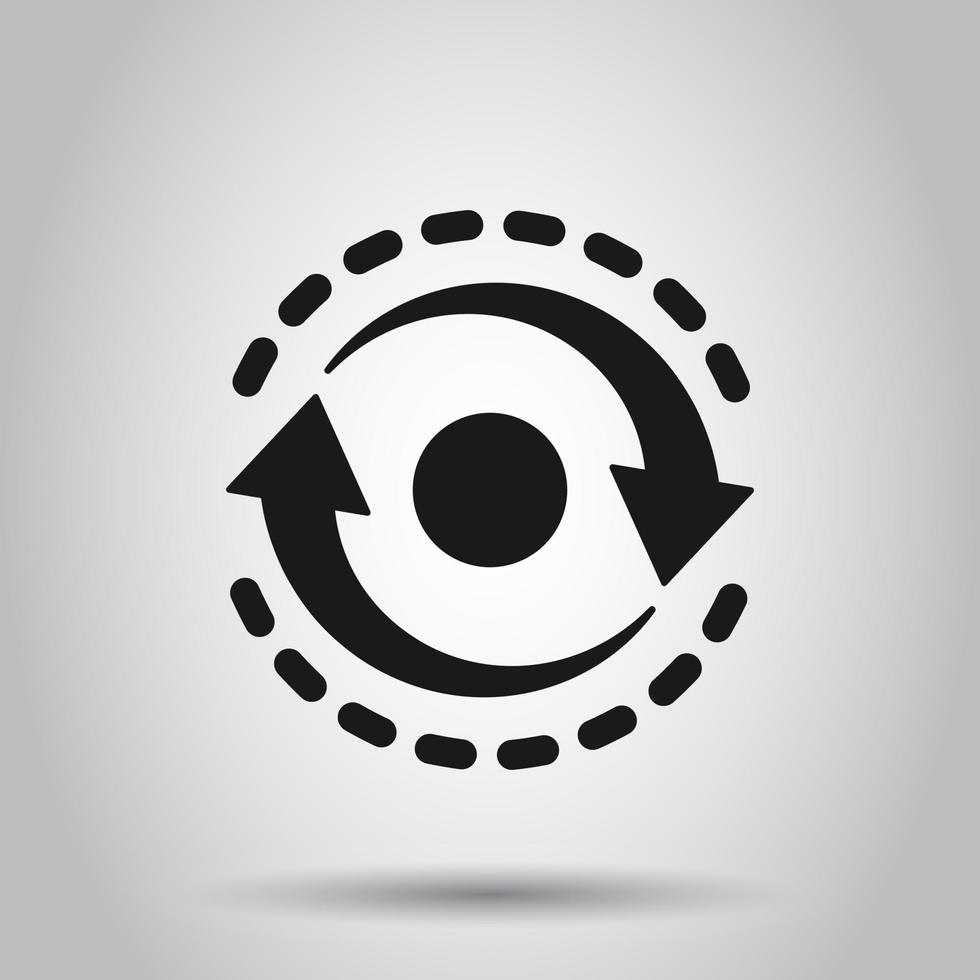 Oval with arrows icon in transparent style. Consistency repeat vector illustration on isolated background. Reload rotation business concept.