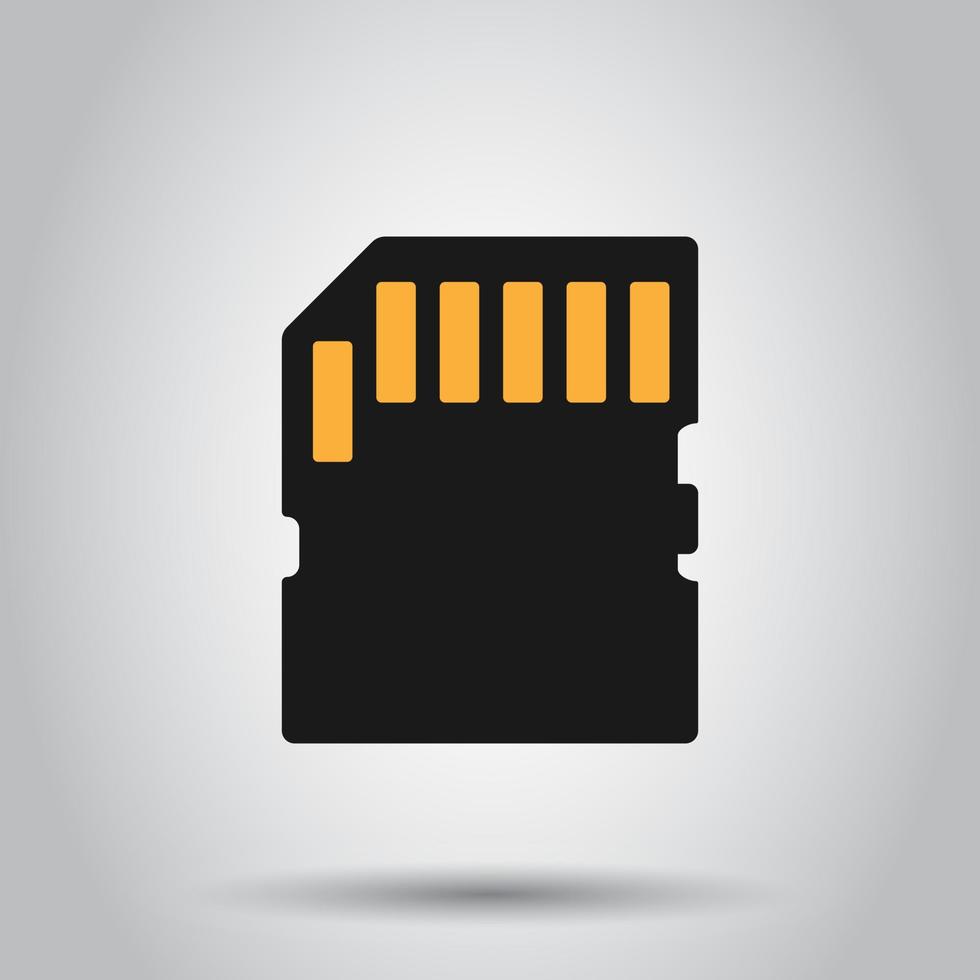 micro Dakota del Sur tarjeta icono en plano estilo. memoria chip vector ilustración en aislado antecedentes. almacenamiento adaptador negocio concepto.