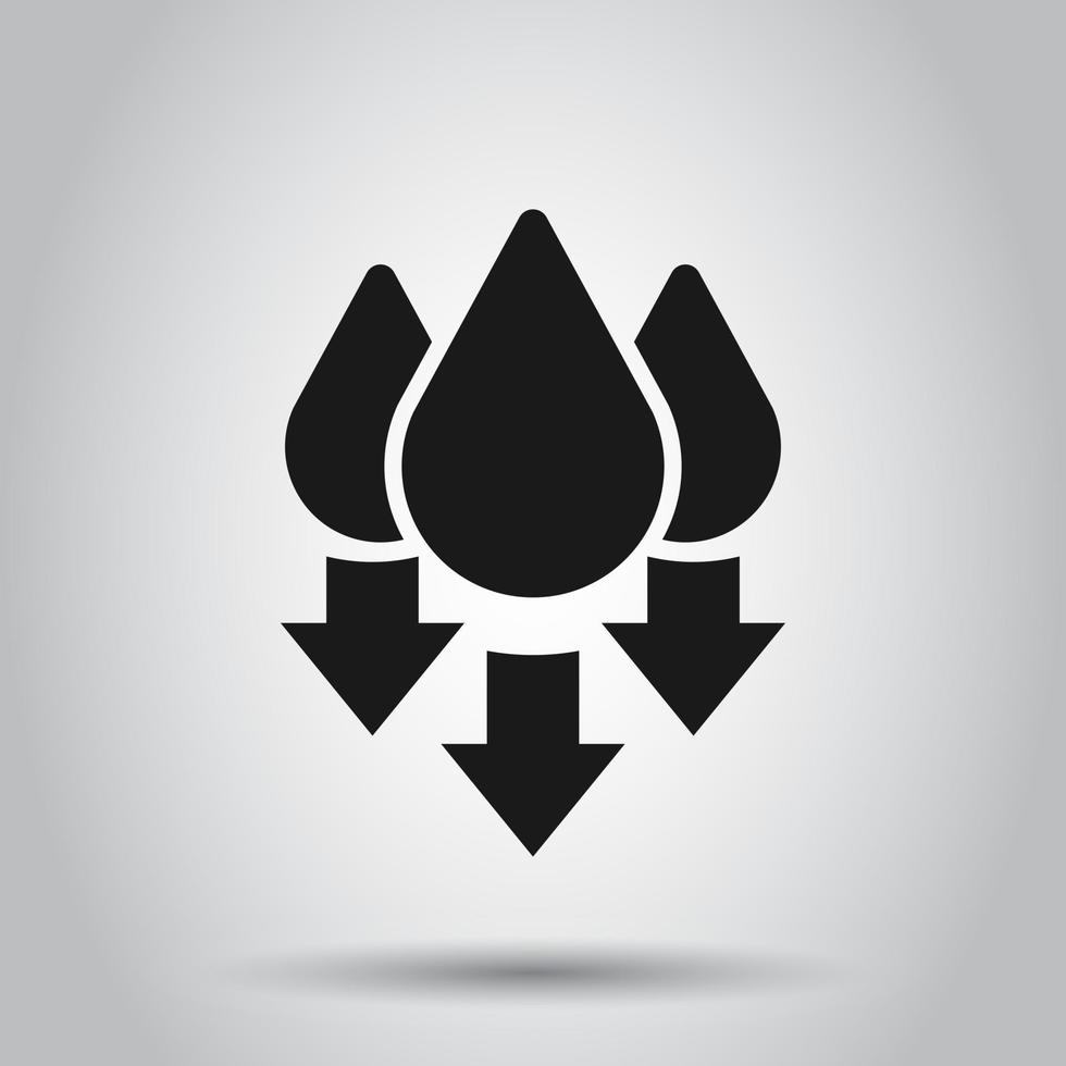 Humidity icon in flat style. Climate vector illustration on isolated background. Temperature forecast business concept.