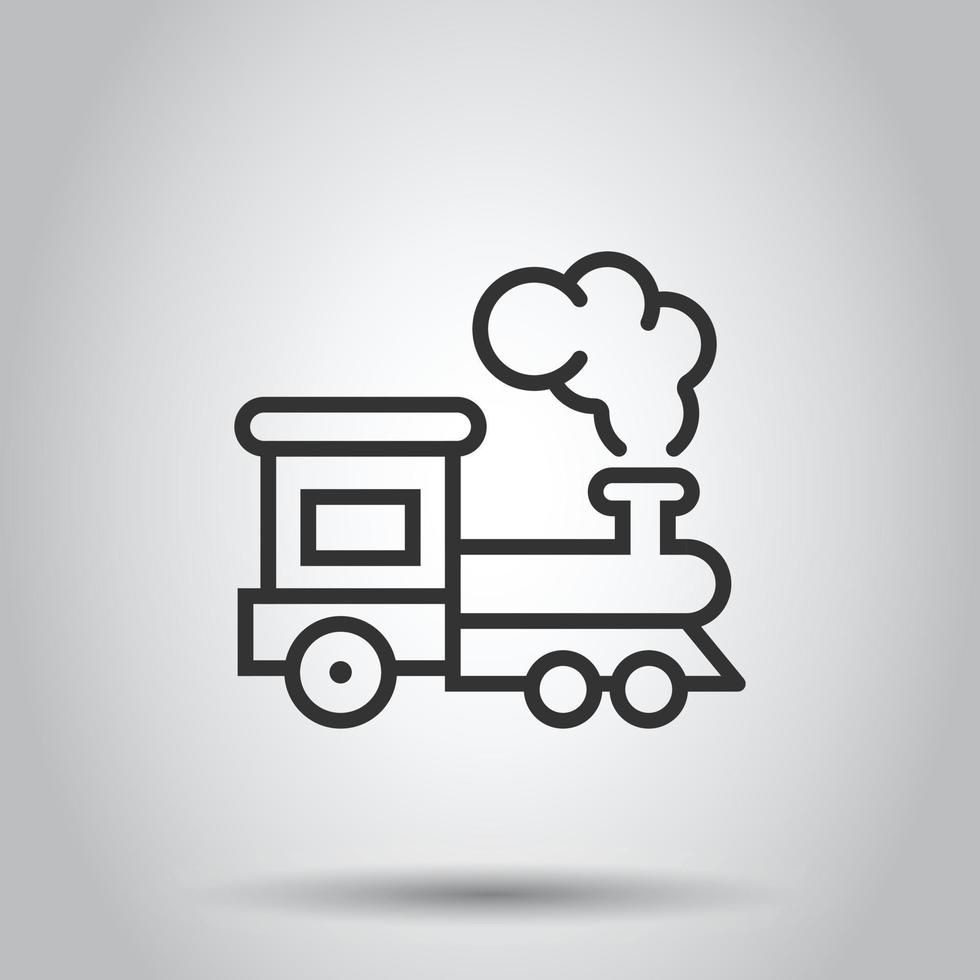 Metro icon in flat style. Train subway vector illustration on white isolated background. Railroad cargo business concept.