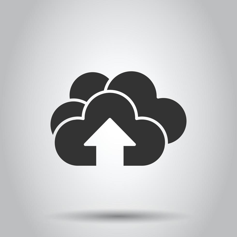 icono de servicio digital en estilo plano. ilustración de vector de nube de red sobre fondo blanco aislado. concepto de negocio de tecnología informática.