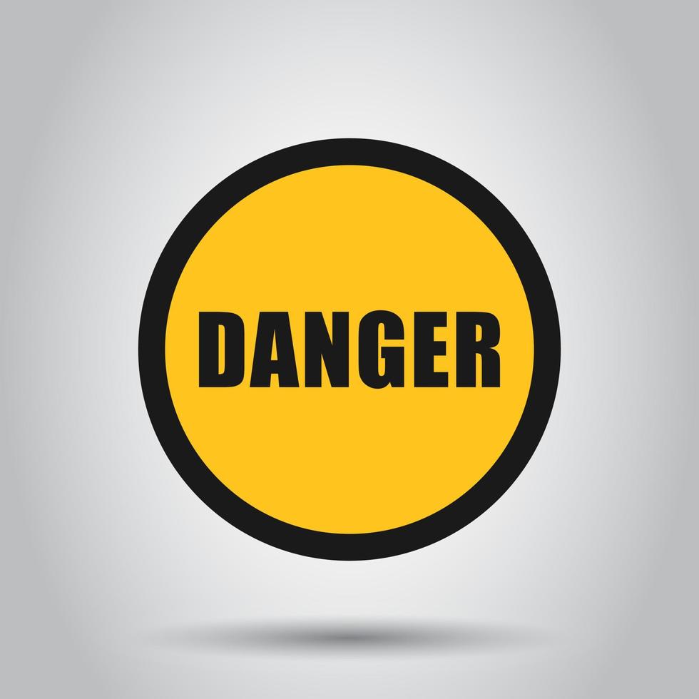 Exclamation mark icon in flat style. Danger alarm collection vector illustration on isolated background. Caution risk business concept.