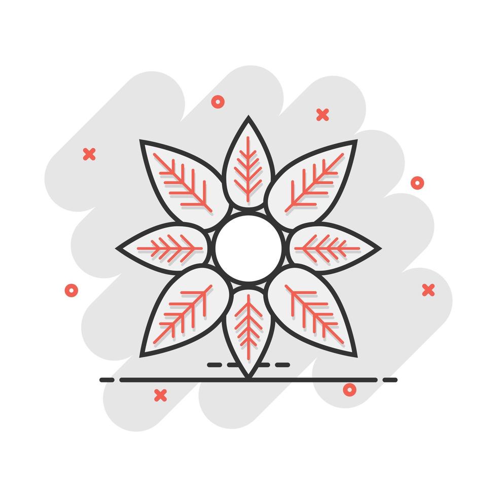 Cartoon flower icon in comic style. Petal illustration pictogram. Floral sign splash business concept. vector