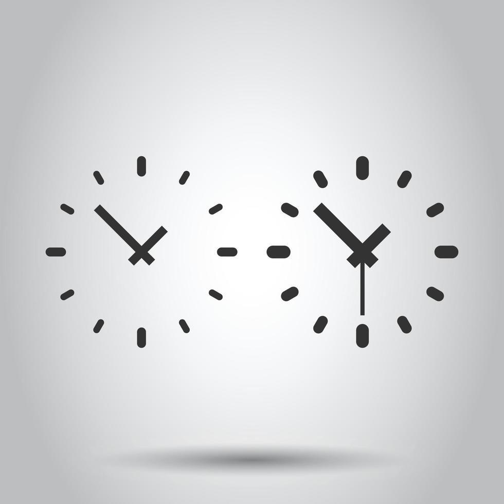 icono de reloj en estilo plano. ver ilustración vectorial sobre fondo blanco aislado. concepto de negocio de temporizador. vector