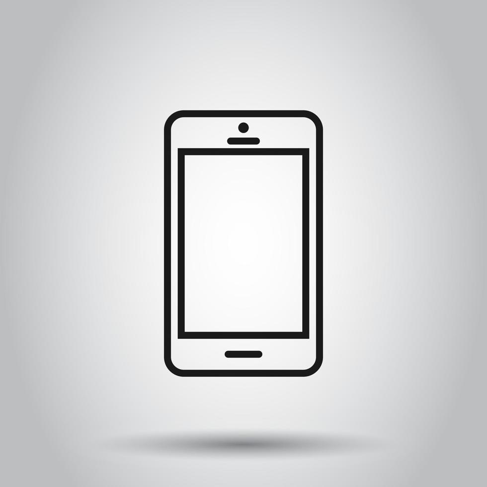 Phone device sign icon in flat style. Smartphone vector illustration on isolated background. Telephone business concept.