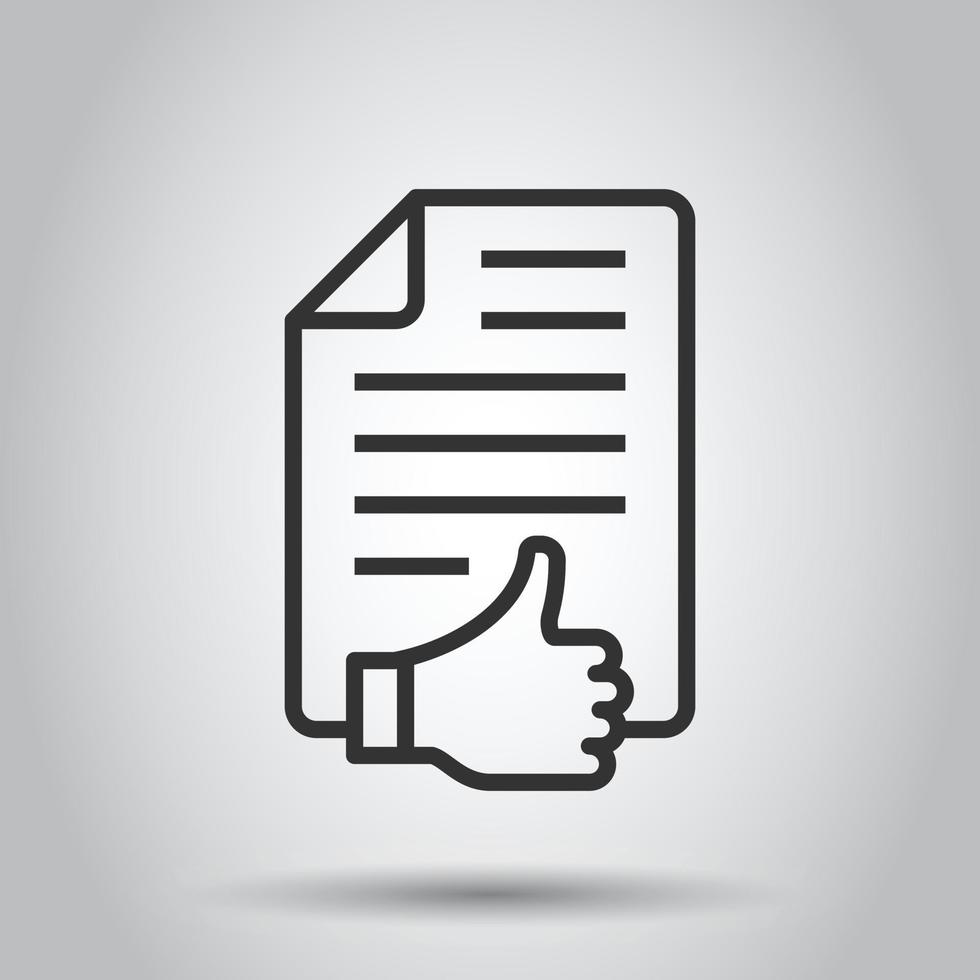 People hand with check mark icon in flat style. Accept vector illustration on white isolated background. Approval choice business concept.