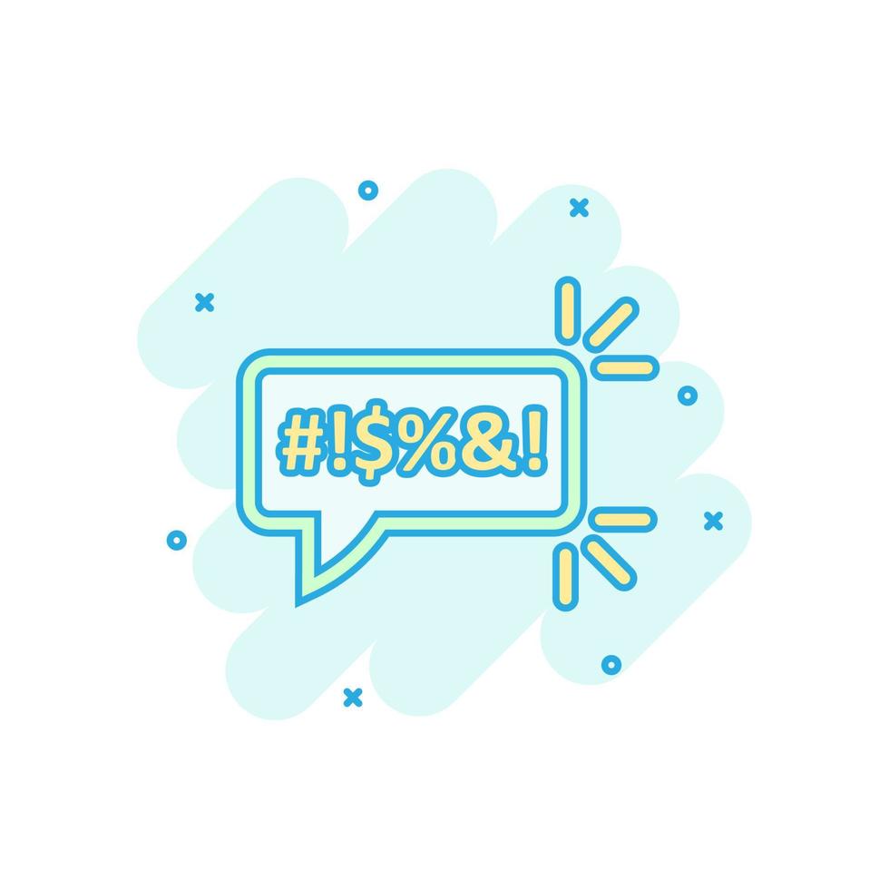 Shout speech bubble icon in comic style. Complain vector cartoon illustration on white isolated background. Angry emotion business concept splash effect.