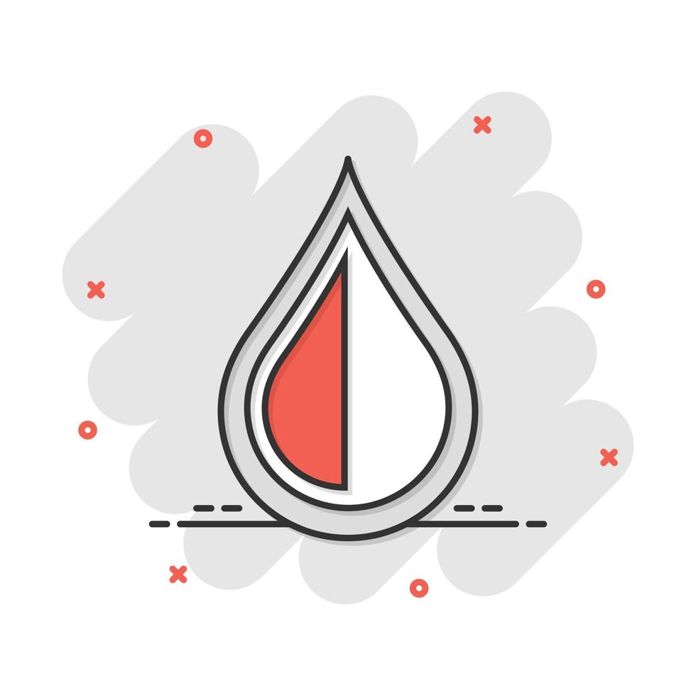 Water drop icon in comic style. Raindrop vector cartoon illustration pictogram. Droplet water blob business concept splash effect.