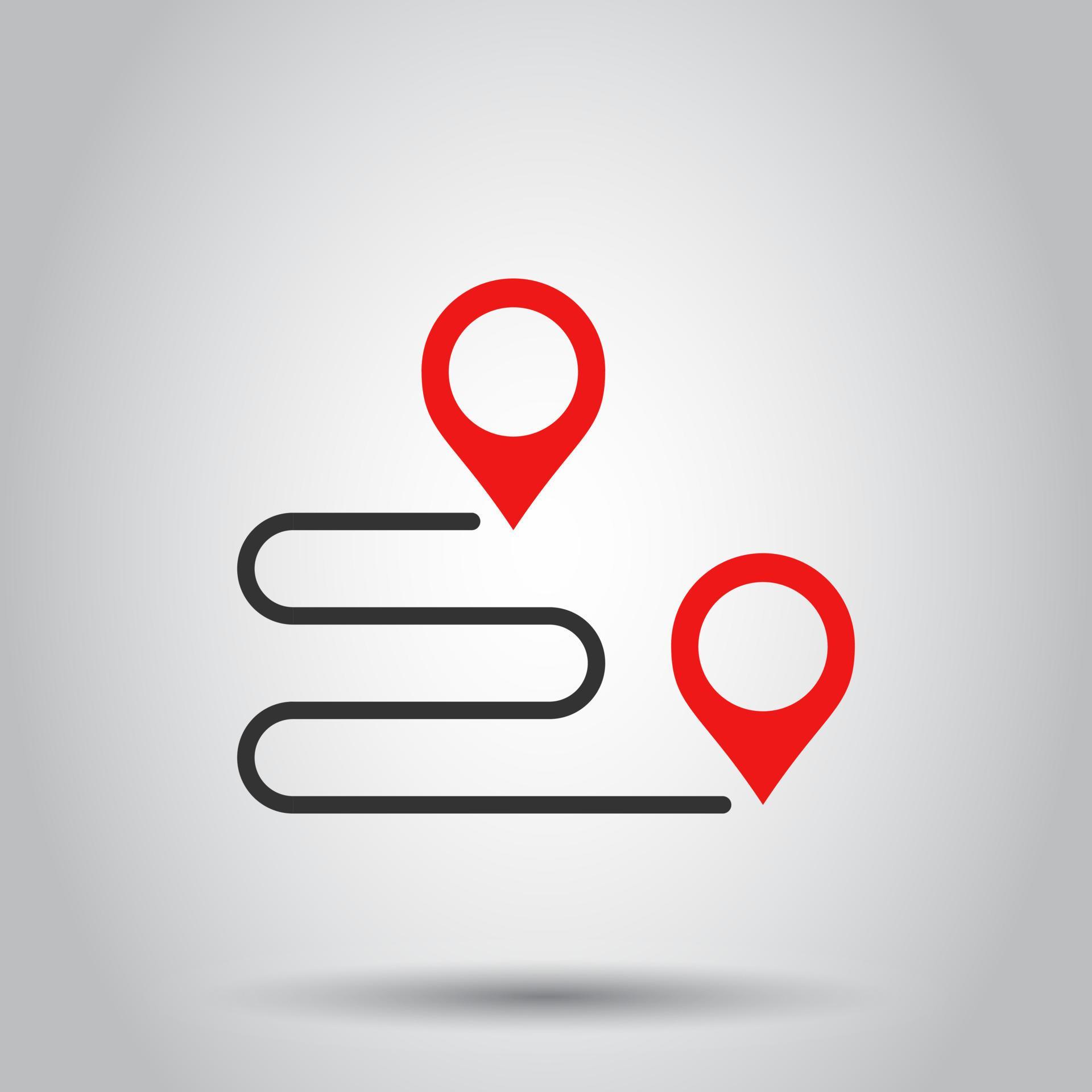 Move location icon in flat style. Pin gps vector illustration on