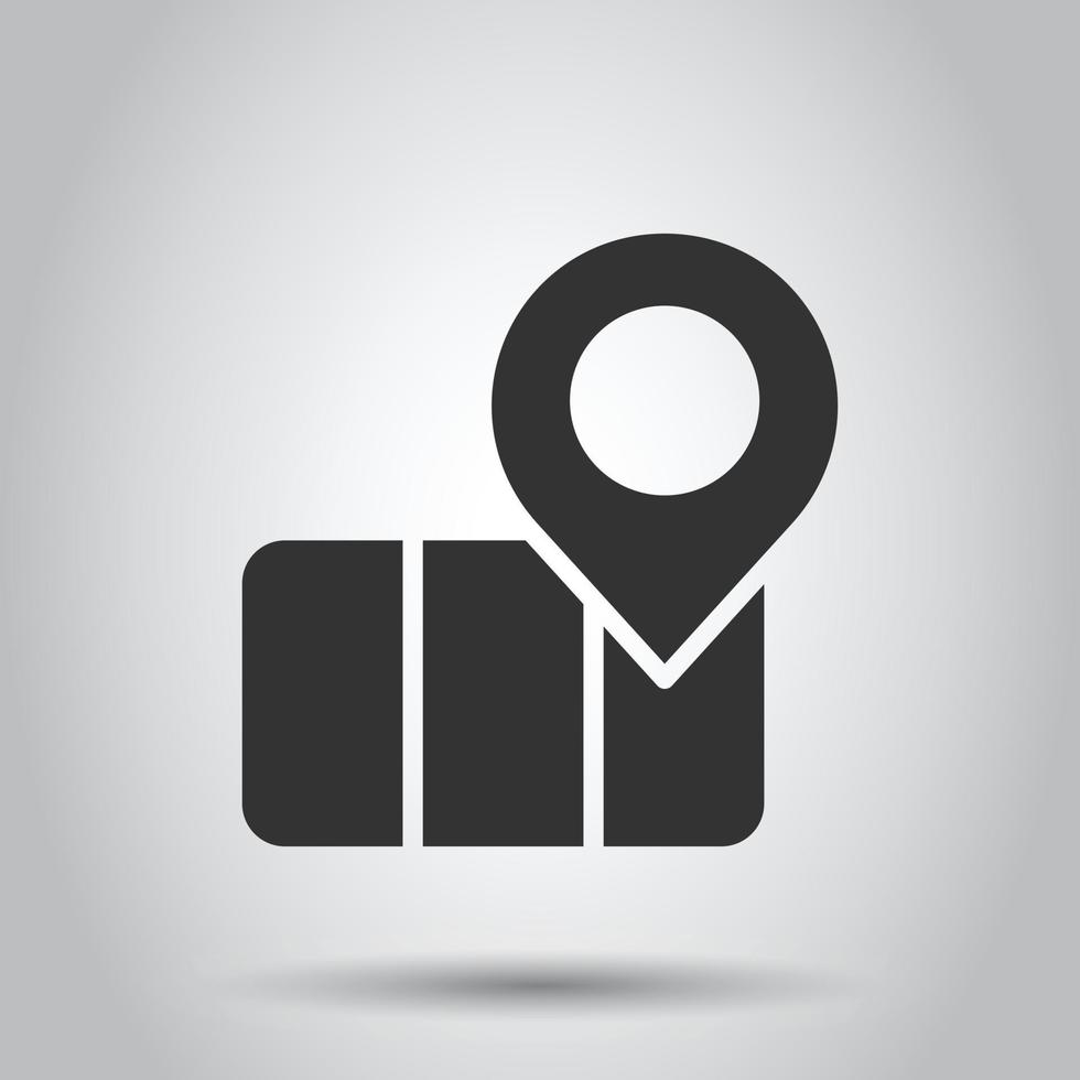 Map pin icon in flat style. gps navigation vector illustration on white isolated background. Locate position business concept.