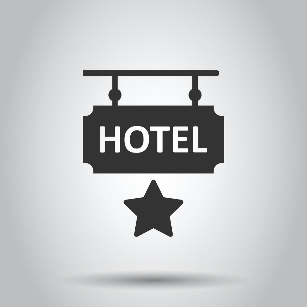 Hotel 1 star sign icon in flat style. Inn vector illustration on white isolated background. Hostel room information business concept.