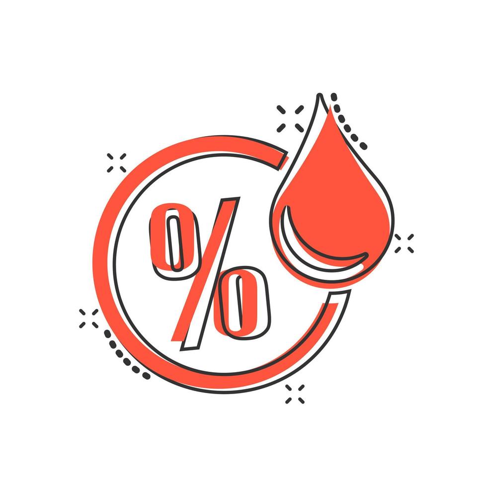 Humidity icon in comic style. Climate vector cartoon illustration on white isolated background. Temperature forecast business concept splash effect.
