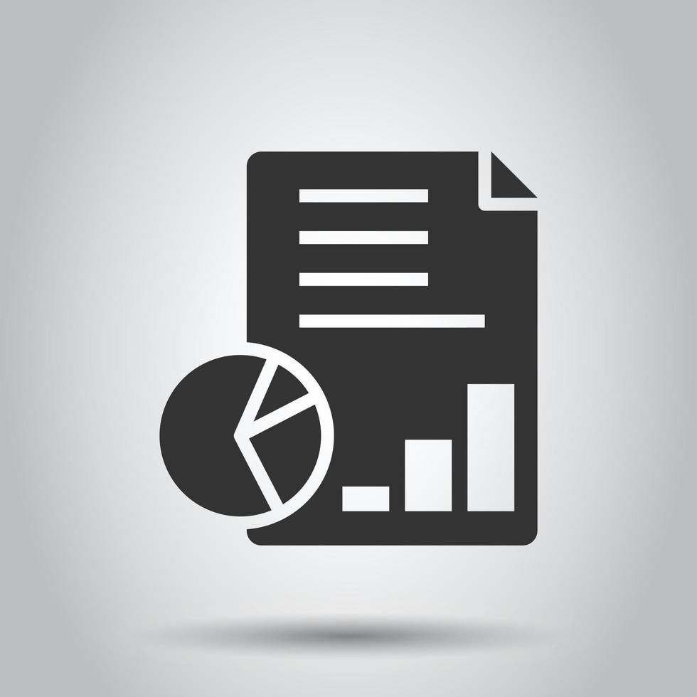Financial statement icon in flat style. Document vector illustration on white isolated background. Report business concept.