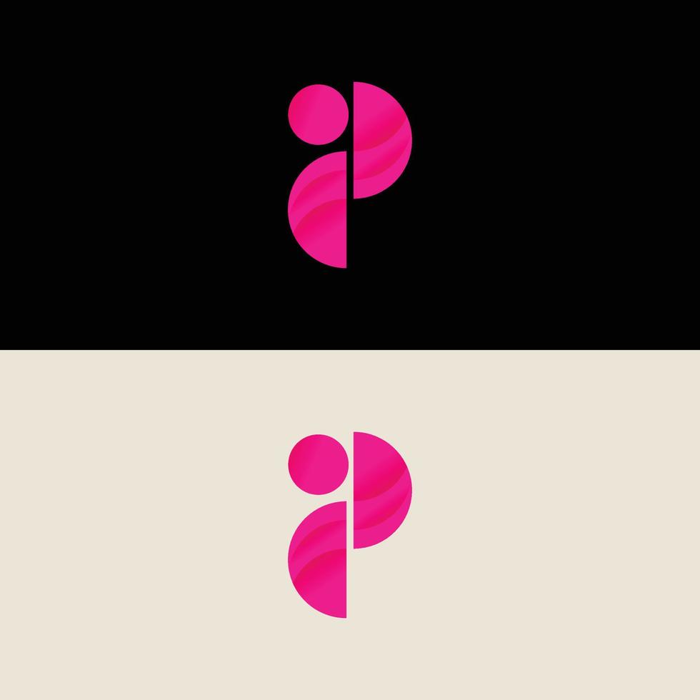 p and i letter  logo vector