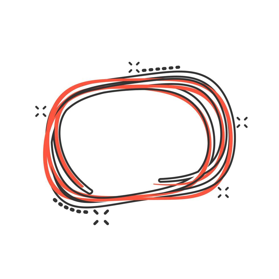 Hand drawn comic scribble circles line sketch. Vector circular scribble doodle round element splash effect concept. Pencil sketch illustration on white background.