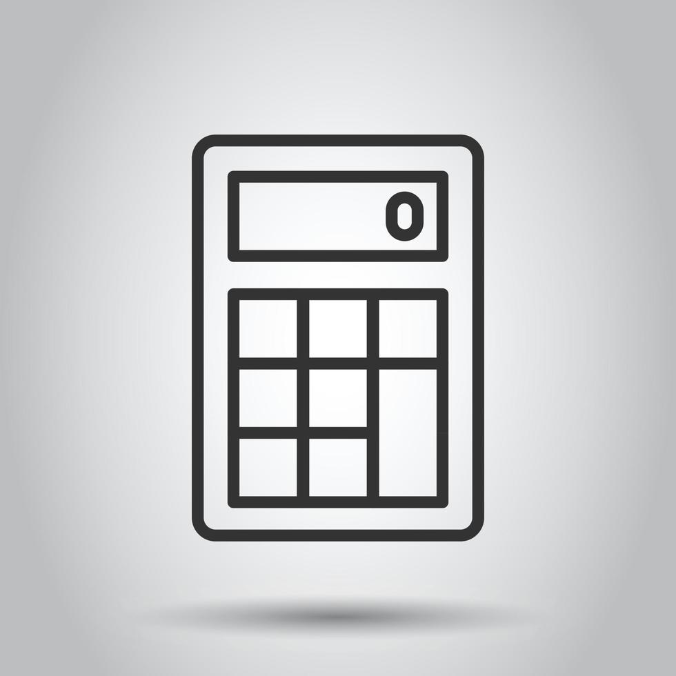 Calculator icon in flat style. Calculate vector illustration on white isolated background. Calculation business concept.