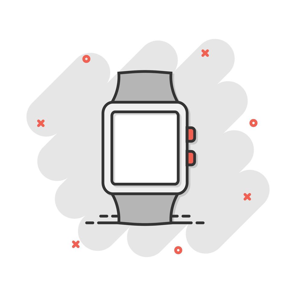 icono de reloj de dibujos animados de vector en estilo cómico. pictograma de ilustración de signo de reloj. concepto de efecto de salpicadura de negocio de temporizador.