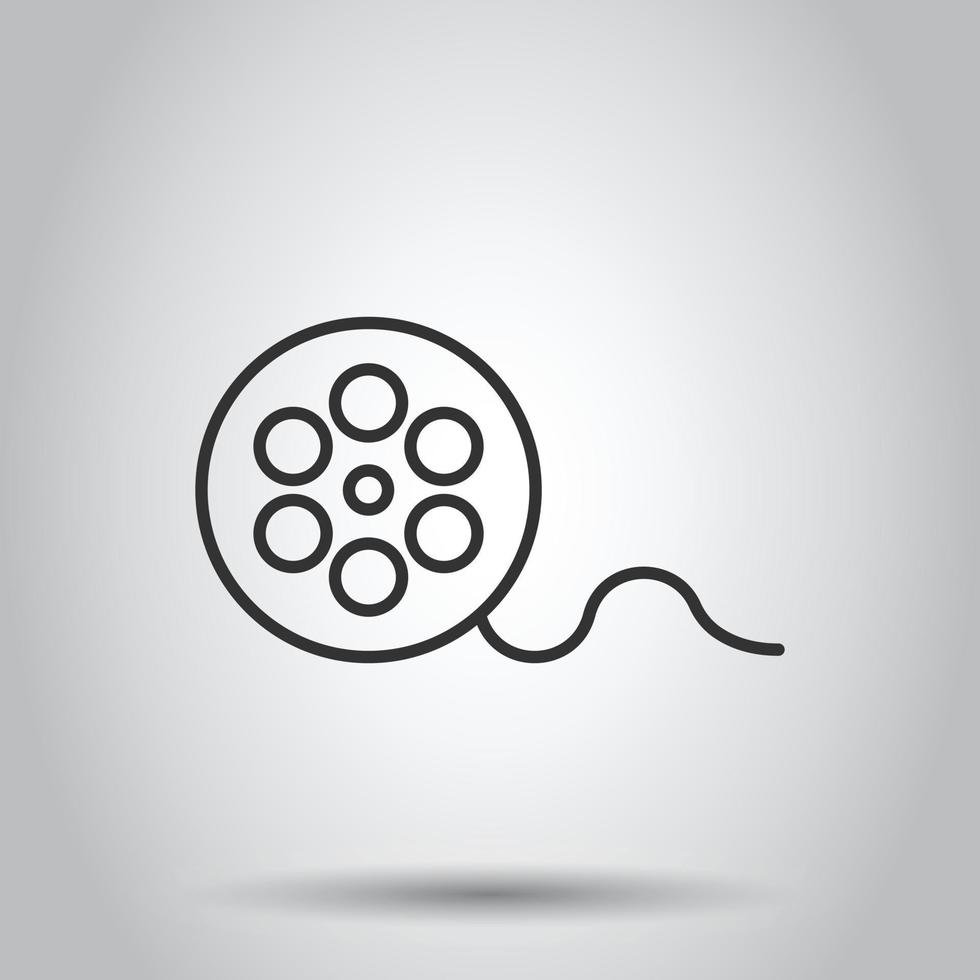Film icon in flat style. Movie vector illustration on white isolated background. Video business concept.