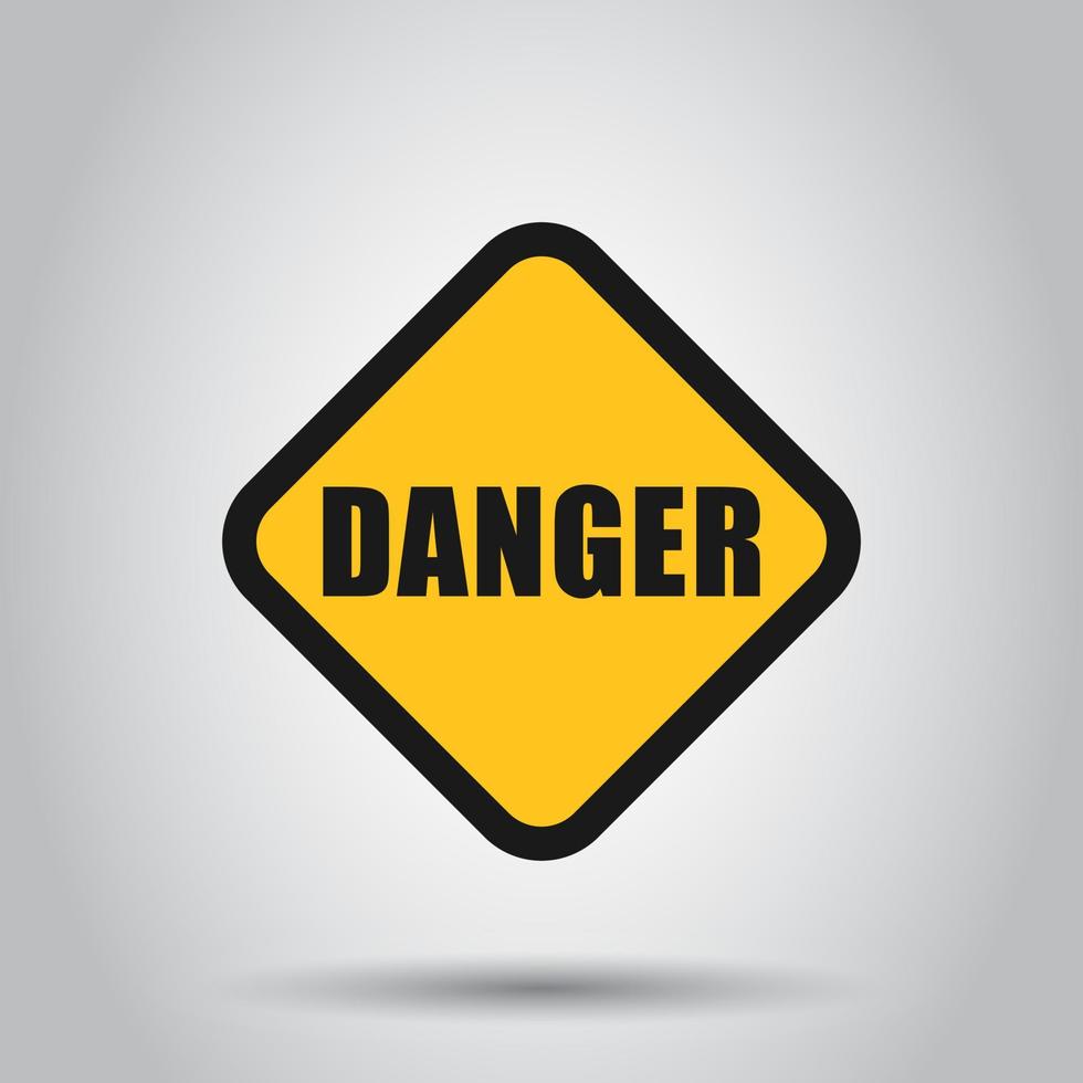 Exclamation mark icon in flat style. Danger alarm collection vector illustration on isolated background. Caution risk business concept.