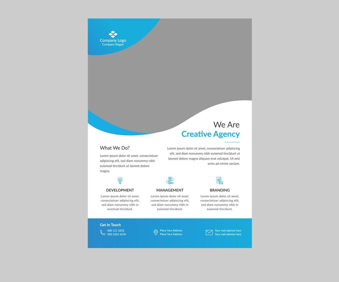 Creative business agency flyer design vector