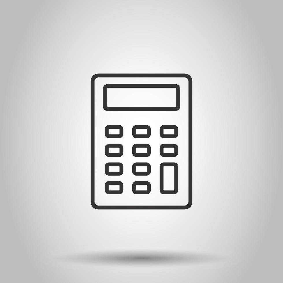 Calculator icon in flat style. Calculate vector illustration on white isolated background. Calculation business concept.