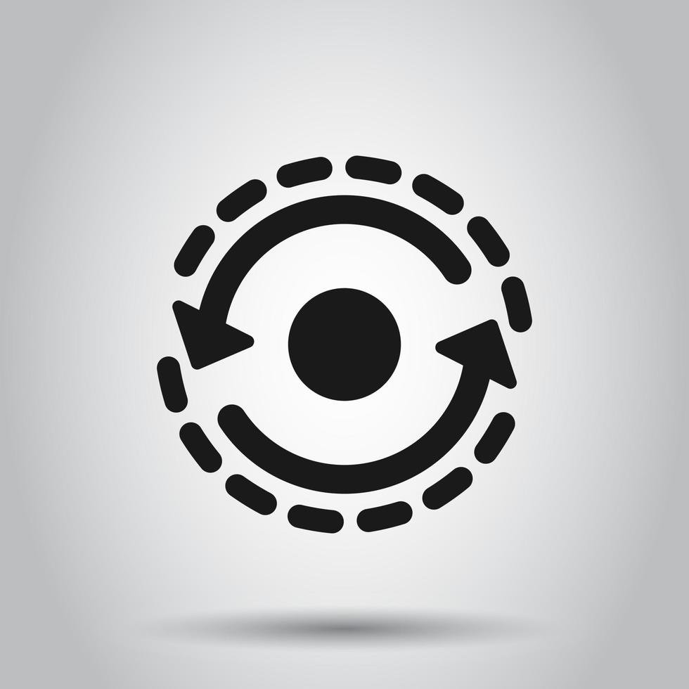 Oval with arrows icon in transparent style. Consistency repeat vector illustration on isolated background. Reload rotation business concept.