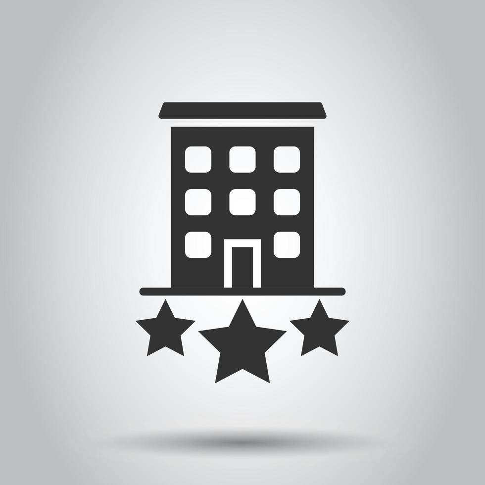 Building icon in flat style. Town skyscraper apartment vector illustration on white isolated background. City tower business concept.