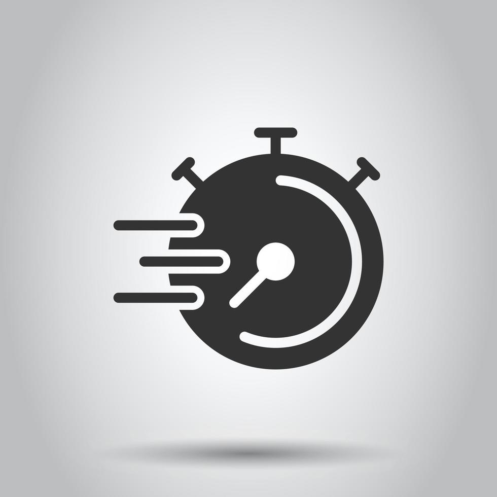 icono de reloj en estilo plano. ver ilustración vectorial sobre fondo blanco aislado. concepto de negocio de temporizador. vector