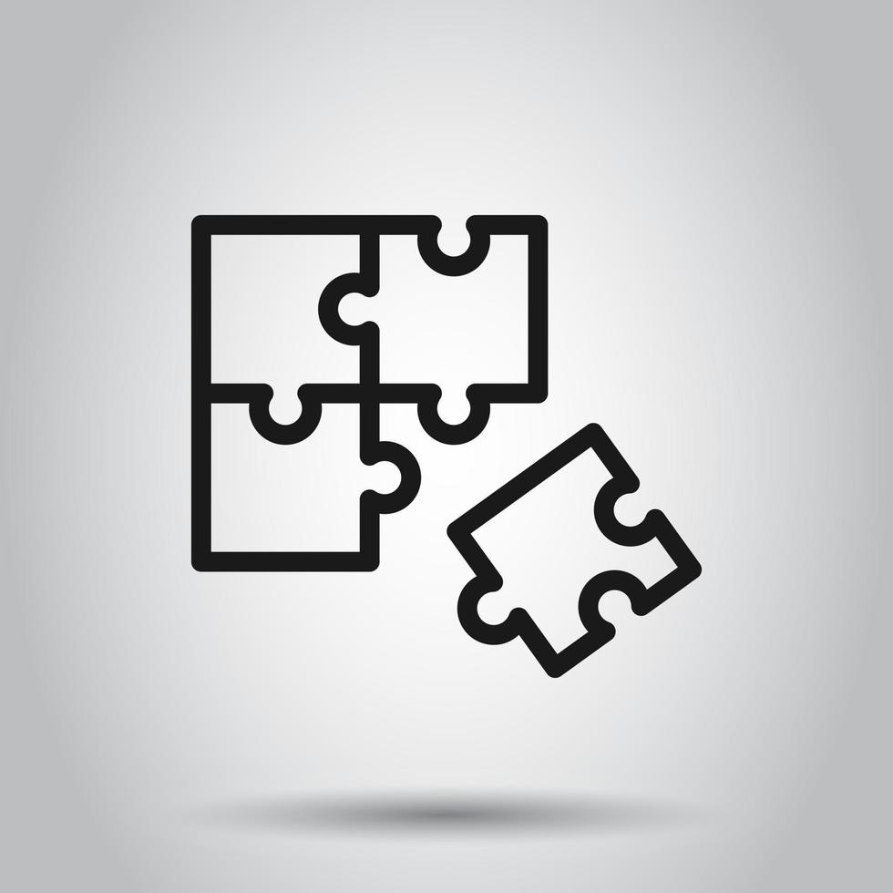 Puzzle compatible icon in flat style. Jigsaw agreement vector illustration on isolated background. Cooperation solution business concept.