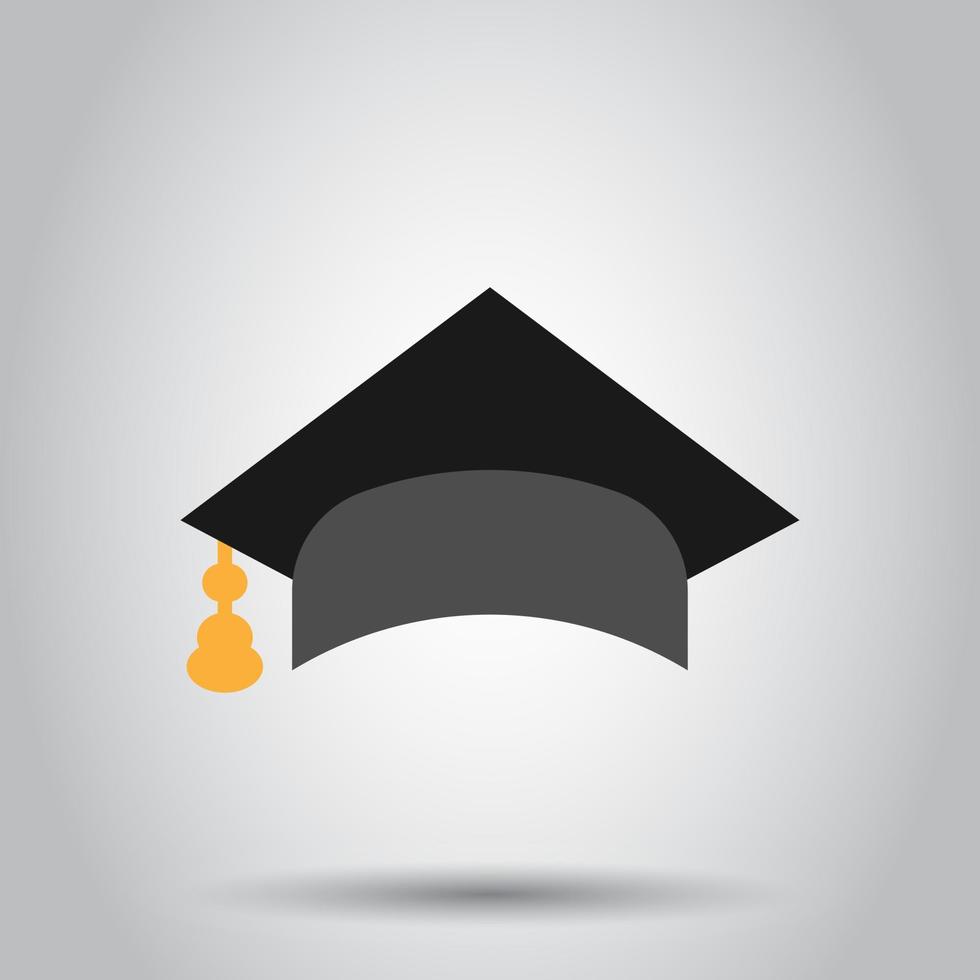 graduación gorra icono en transparente estilo. educación sombrero vector ilustración en aislado antecedentes. Universidad soltero negocio concepto.