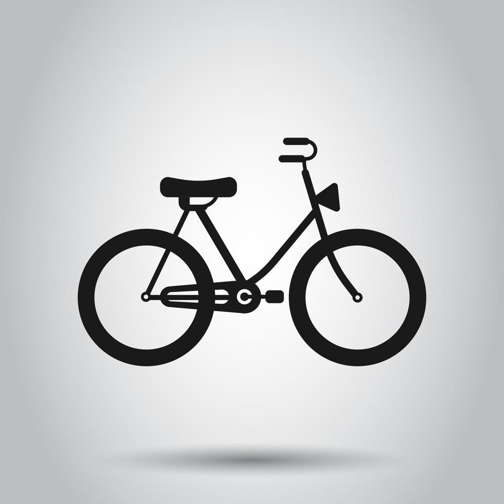 bicicleta firmar icono en plano estilo. bicicleta vector ilustración en aislado antecedentes. ciclismo negocio concepto.