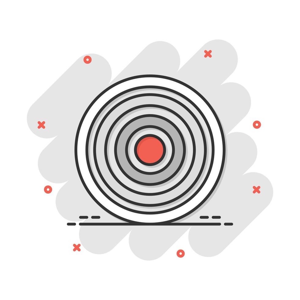 Vector cartoon target aim icon in comic style. Darts game sign illustration pictogram. Success business splash effect concept.