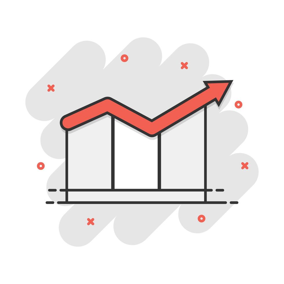 icono de gráfico de dibujos animados en estilo cómico. pictograma de ilustración gráfica. concepto de negocio de presentación de signo de diagrama. vector