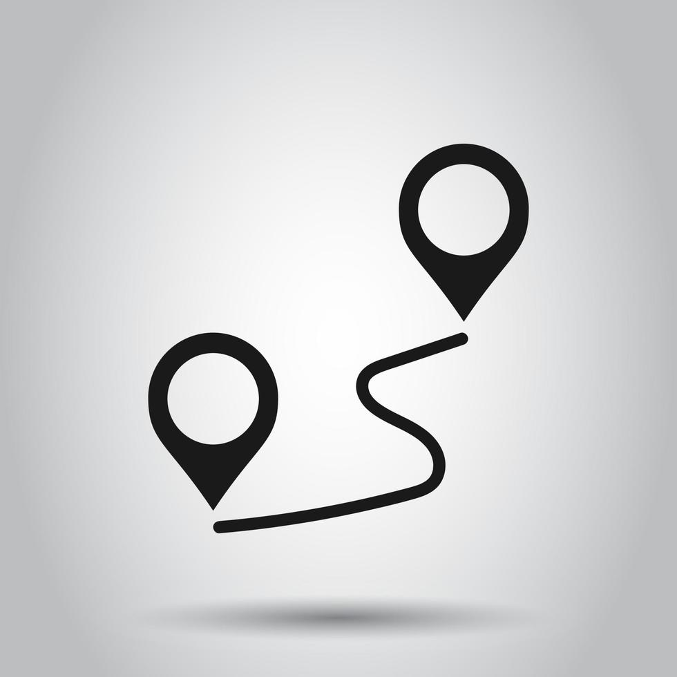 Distance pin icon in transparent style. Gps navigation vector illustration on isolated background. Communication travel business concept.