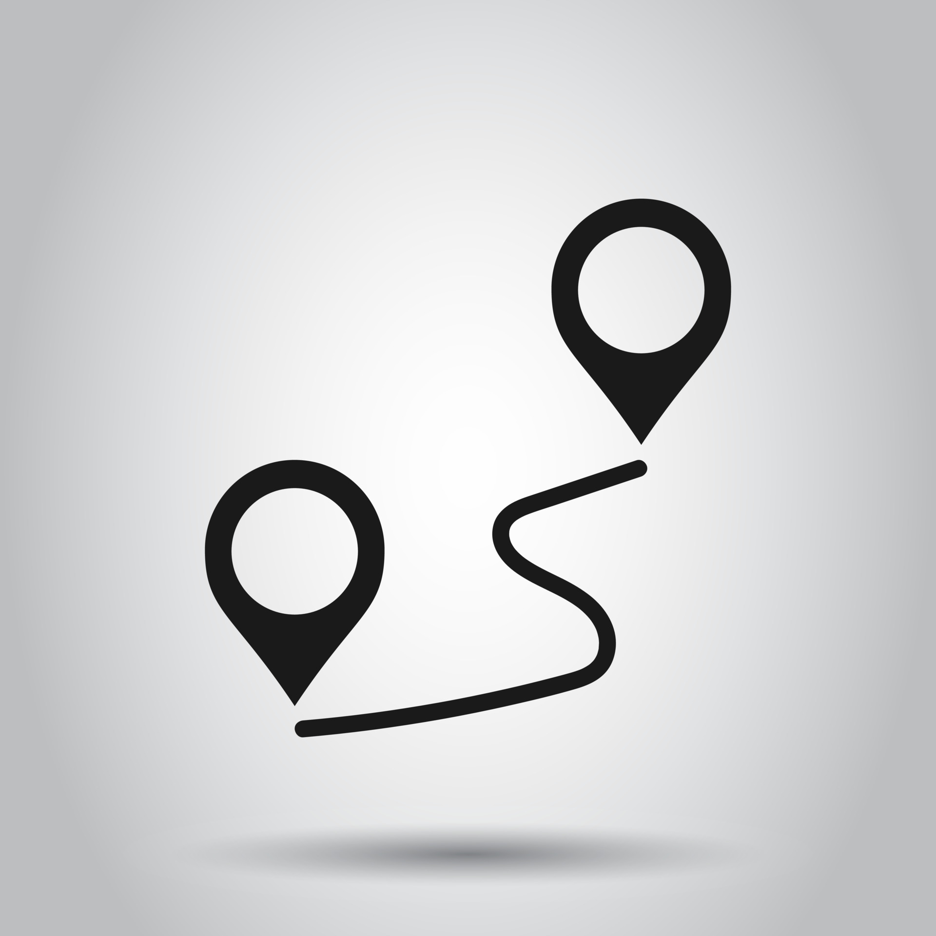 Distance pin icon in transparent style. Gps navigation vector