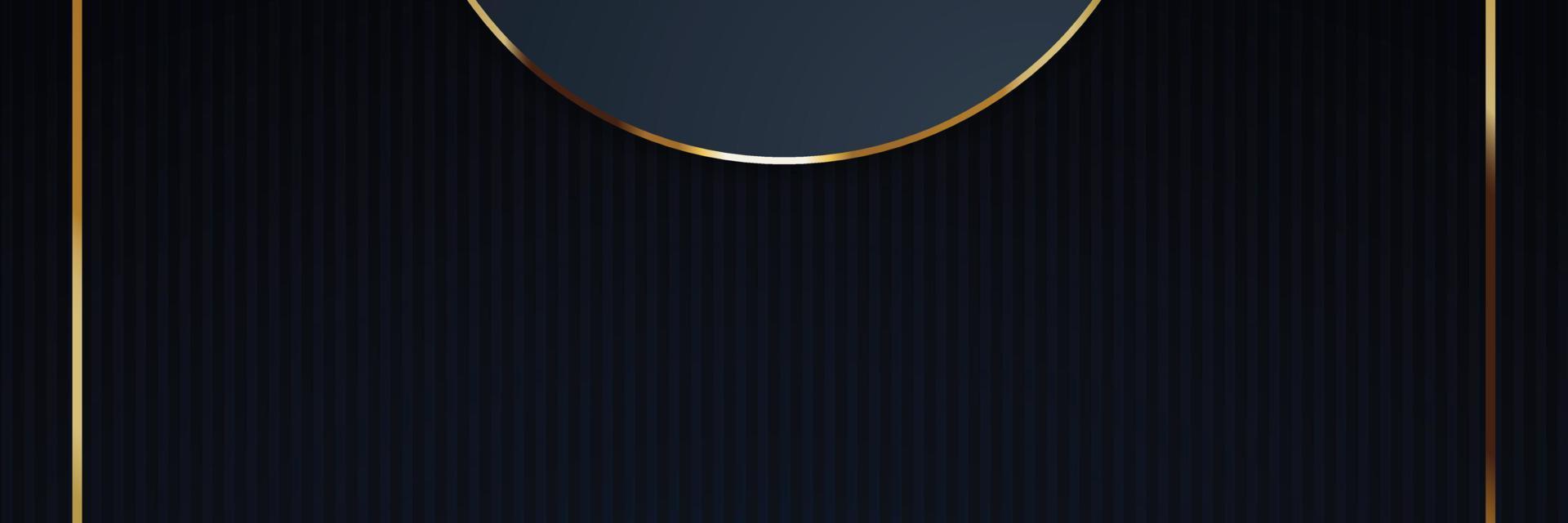 Luxury dark navy background with golden lines and abstract shape. Vector graphic illustration