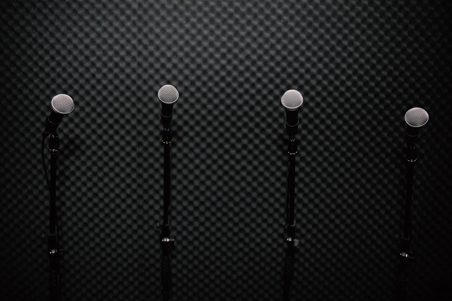 Microphone in music studio  for musician practice or record the music photo