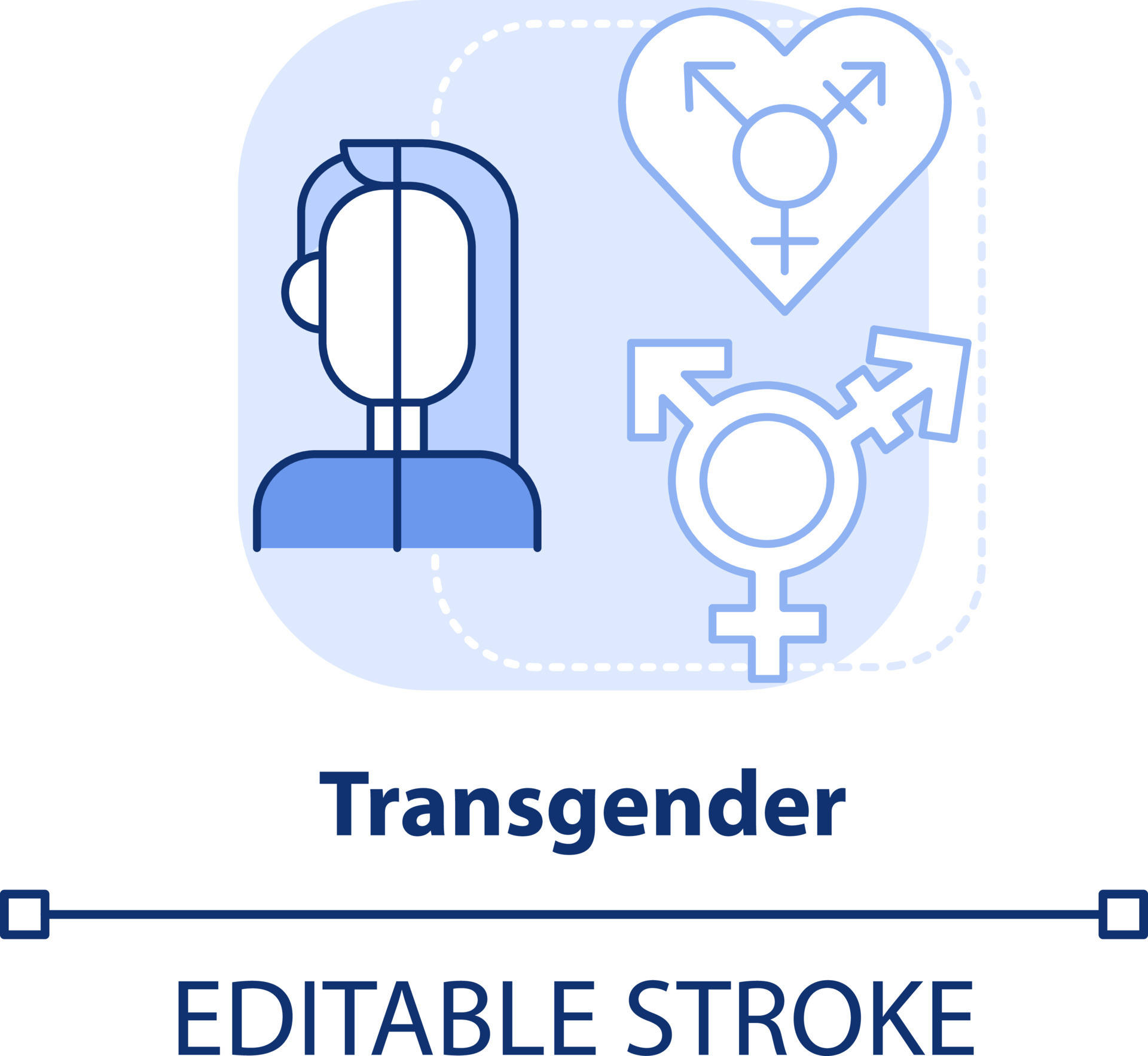 Transgender Light Blue Concept Icon Gender Identity Differs From Sex Lgbt Member Abstract Idea
