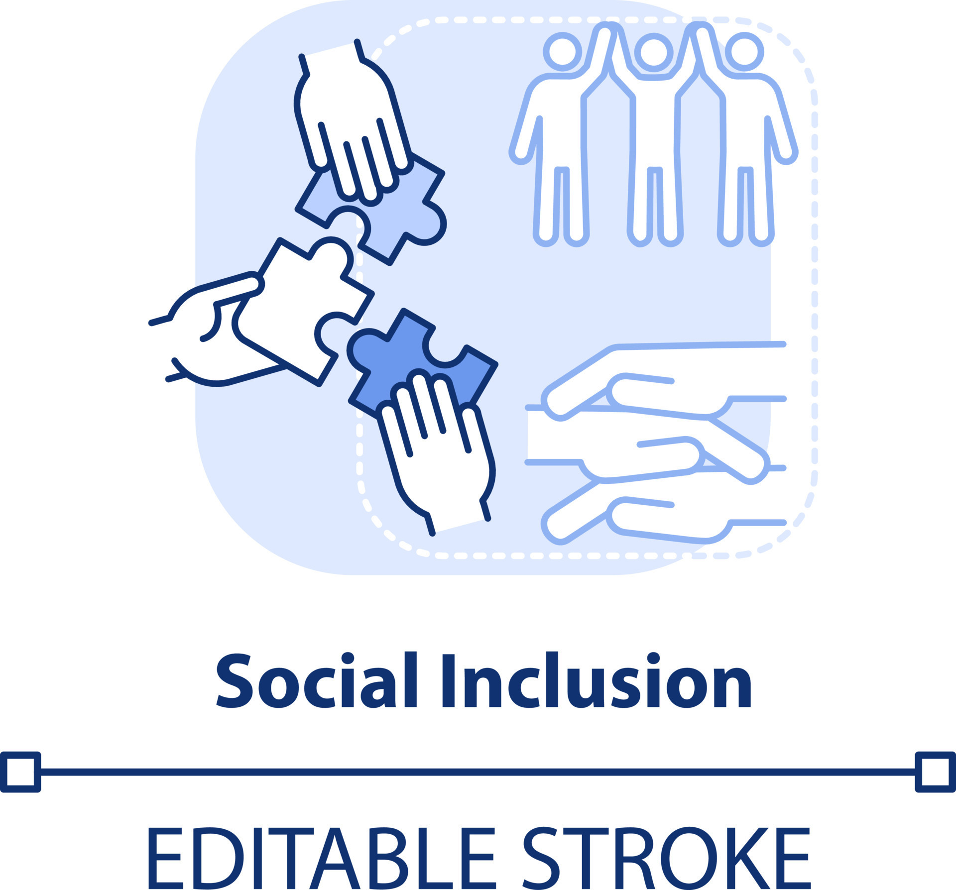 Social inclusion light blue concept icon. Equal opportunities. LGBT