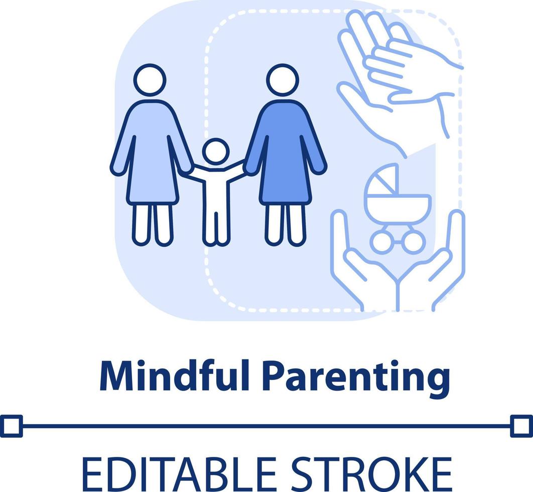 consciente de paternidad ligero azul concepto icono. beneficio de del mismo sexo paternidad resumen idea Delgado línea ilustración. aislado contorno dibujo. editable carrera vector