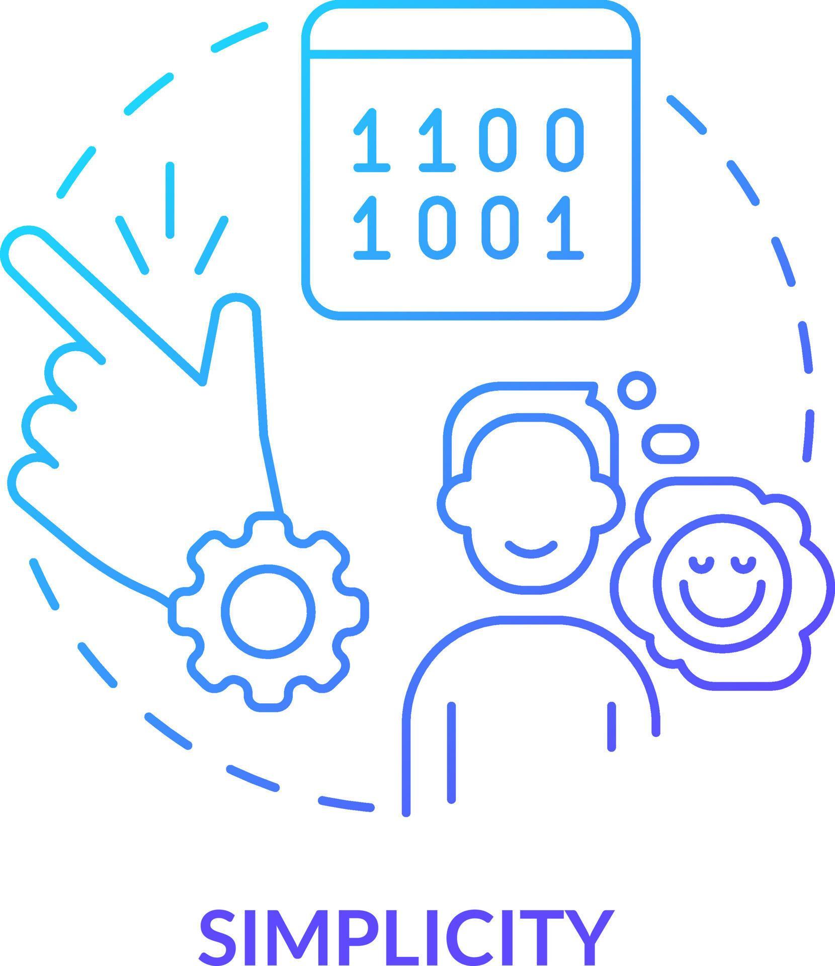 Simplicity blue gradient concept icon. Easy to learn, understand ...