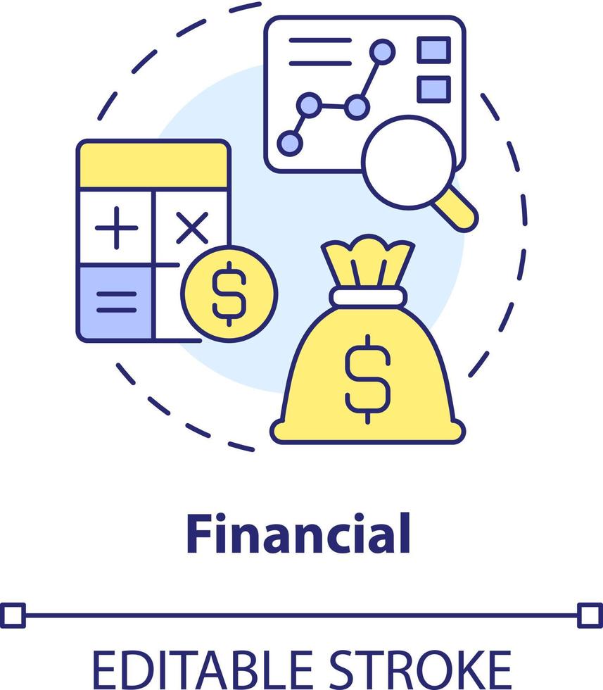 Financial concept icon. Future profit prediction. Profitability model for forecasting abstract idea thin line illustration. Isolated outline drawing. Editable stroke vector